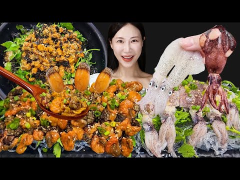 Видео: Сырье водного моря 🧡Малыш Сасими Мукбанг