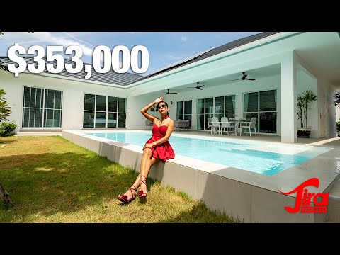 Видео: Вилла отличного качества в Хуа Хине доступна для строительства на стадии строительства