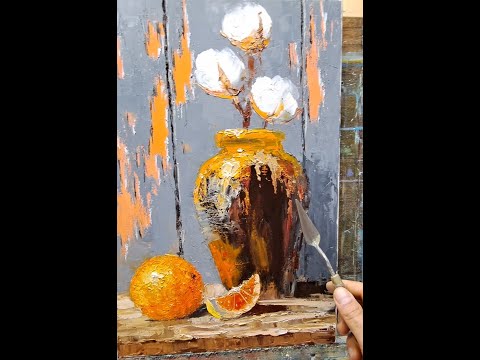 Видео: Сotton  palette knife oil painting   #art #painting  #oilpainting #stepbysteppaintingforbeginners