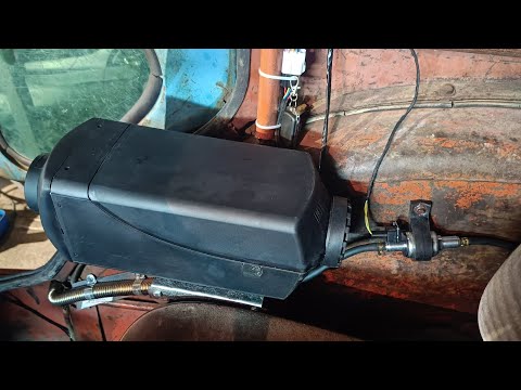 Видео: Отопитель-печка на трактор т-40. установка сухого фена.!!!!