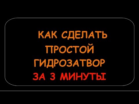 Видео: КАК СДЕЛАТЬ ПРОСТОЙ ГИДРОЗАТВОР ЗА 3 МИНУТЫ.