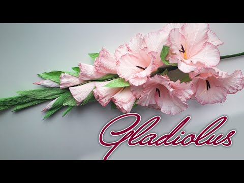 Видео: Гладиолус из гофрированной бумаги /Gladiolus from crep paper