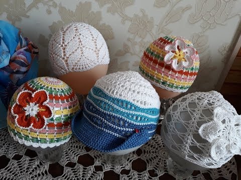 Видео: Летние панамки, кепки крючком (обзор).