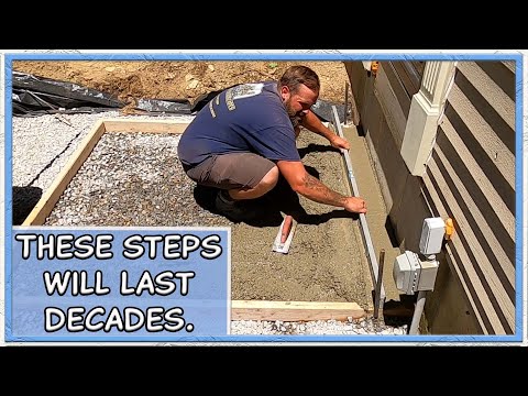 Видео: Заливка бетонной площадки под каменные ступени