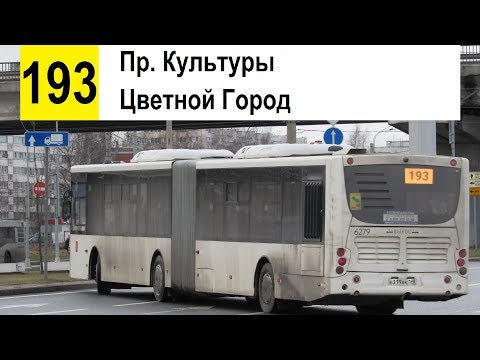 Видео: Автобус 193 "ЖК "Цветной город" - пр. Культуры" (смена перевозчика)