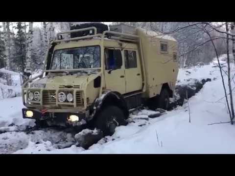 Видео: Унимог 1850 автодом на бездорожье. (Пихтовый заезд).