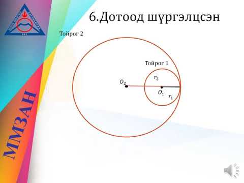 Видео: [Цахим хичээл] Математик 9-р анги "Хоёр тойргийн харилцан байршил"