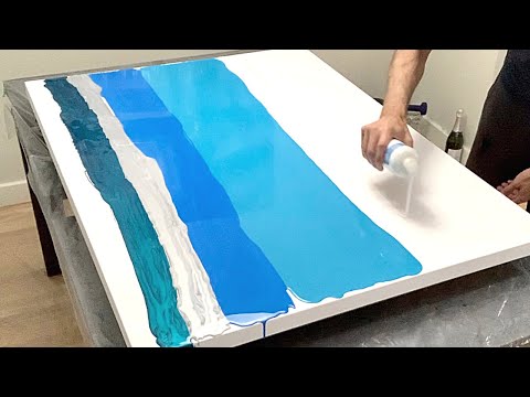 Видео: ГИГАНТСКИЙ ХОЛСТ! 3 фута x 4 фута, акриловая заливка, мазки | Акриловая заливка