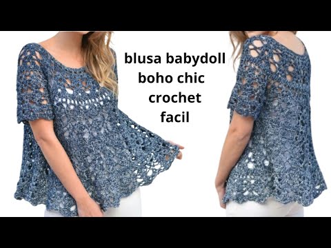 Видео: как связать крючком блузку или платье в стиле бохо-шик
