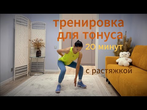 Видео: Тренировка на все тело 20 минут. С растяжкой/Без инвентаря