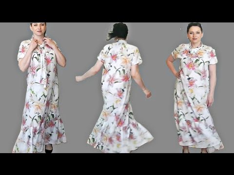 Видео: Как сшить воздушное платье на любую фигуру? Платье из шифона на шифоновой полкладке.