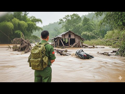 Видео: Полицейский покинул город и вернулся в родной город после шторма, который уничтожил всё.