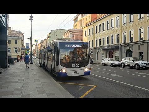 Видео: Троллейбус, маршрут №31 (объезд по Лесному) ВМЗ-62151 "Премьер" б.5923 (02.07.2022) Санкт-Петербург
