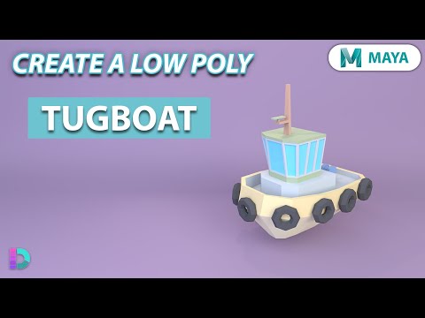 Видео: Модель низкополигональной лодки в Maya | Буксир