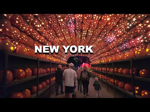 Видео: Хэллоуин в Нью-Йорке 2025: грандиозное пламя тыквенных фонарей в долине Гудзона | Более 7000 тыкв