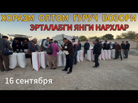 Видео: 16- сентября ХОРАЗМ ОПТОМ ГУРУЧ БОЗОР ЯНГИ НАРХЛАРИ 09 2025г