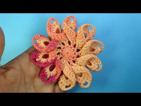 Видео: Нереально краcивые вязаные цветы Crochet flower tutorial Урок 97