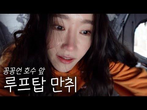 Видео: Одиночный кемпинг перед замерзшим озеромㅣДрузья-животные, которые пришли меня найти🐶🐱