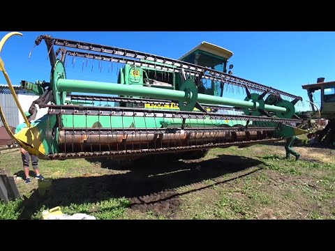 Видео: Первый запуск комбайна ДОН 1500Б, цепляем жатку