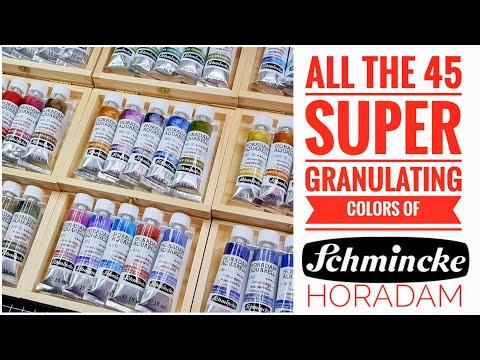 Видео: 45 цветов набора Schmincke Super Granulation: полный обзор акварельных красок