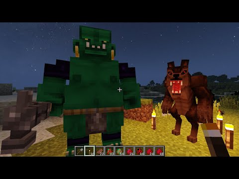 Видео: Битва с Мантикорой, Oгром, Виверной и Оборотнем! Обзор мода Mo Creatures