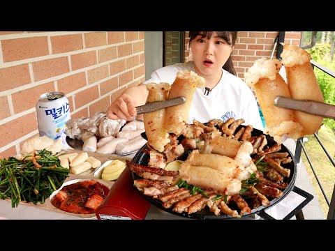 Видео: Рубец говяжий, Толстый и тонкий кишечник, обжаренные на сковороде🥩Шнитт-лук с приправами Мукбанг