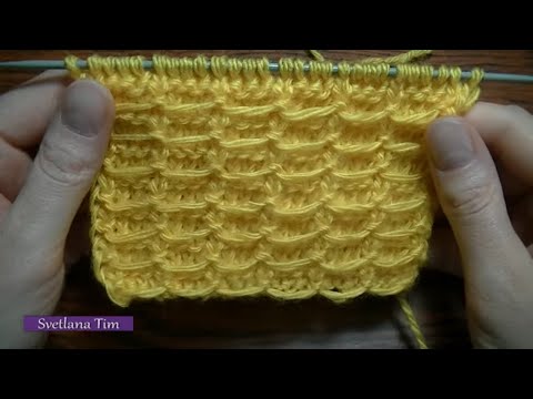 Видео: Уроки вязания на спицах. ПРОСТЫЕ УЗОРЫ СПИЦАМИ. Узор ЛЕСЕНКА простой в вязании № 191