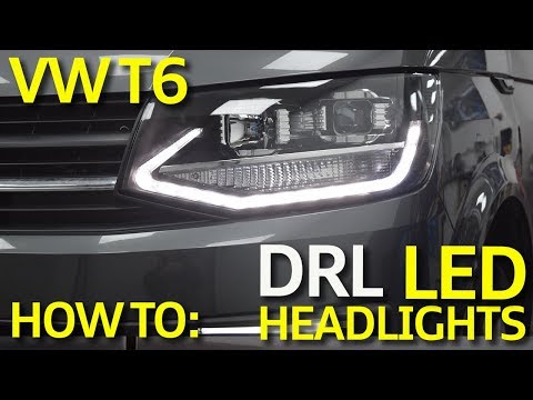 Видео: Как установить светодиодные фары DRL на VW Transporter T6