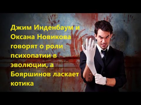 Видео: Джим Инденбаум и Оксана Новикова говорят о роли психопатии в эволюции, а Бояршинов ласкает котика