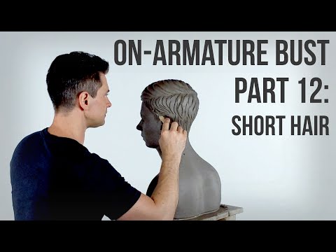 Видео: Бюст на арматуре, часть 12: короткие волосы