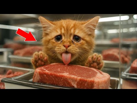 Видео: ШОК! Котёнок пробрался в мясную лавку! То, что было дальше, поразило всех!