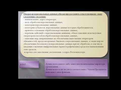 Видео: Обязанности оператора ПДн