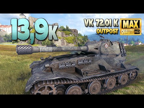 Видео: ВК 72.01 К: Увлекательная игра с 13900 урона на карте Аванпост - World of Tanks