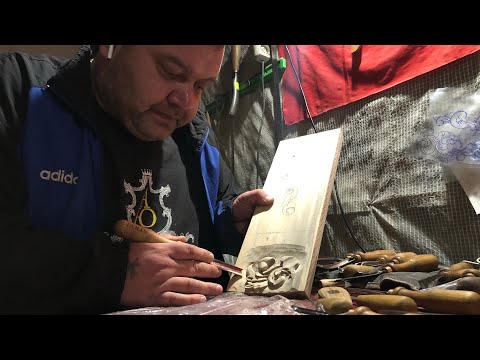 Видео: Адольф Юрьев ручная резьба по дереву.Практика резьба по дереву.