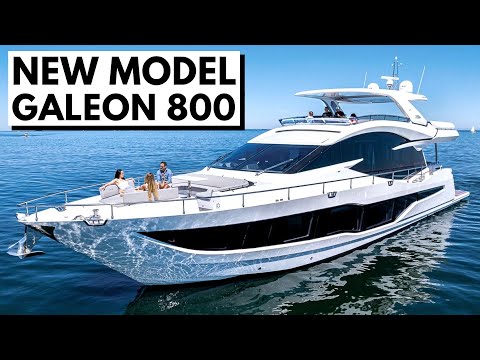 Видео: ЭКСКЛЮЗИВ! САМАЯ БОЛЬШАЯ В МИРЕ GALEON 800 FLY Motor Yacht Tour & Specs