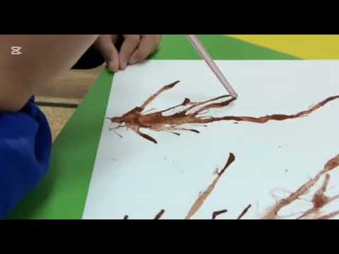 Видео: Түтікшемен сурет салу. Алма ағашы гүлдейді. Дәстүрден тыс сурет салу