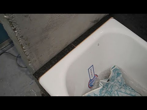 Видео: Экран под ванну из полки и плитки ч.1