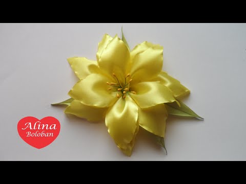 Видео: Лилия из Атласных Лент . Мастер Класс / Lirio de cintas de raso D.I.Y.