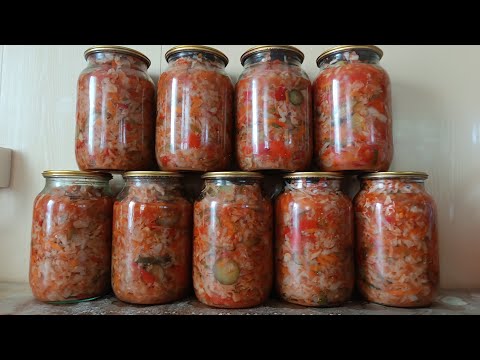 Видео: Салат из капусты на зиму. Хрустящий, сочный, вкуснейший салат.