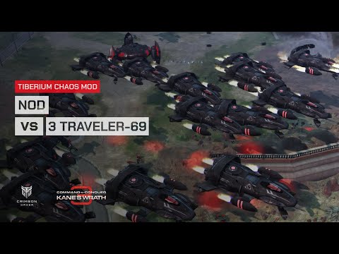 Видео: Гнев Кейна [Мод Тибериум Хаос] - NOD против 3 Traveler-69 Brutal AI