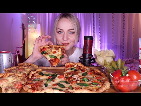 Видео: EATING | Домашняя пицца c фаршем и салями, закуски | pizza with minced meat and salami не MUKBANG