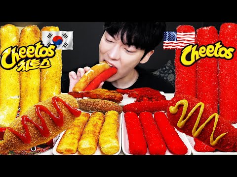 Видео: ASMR MUKBANG | Читос Рисовый пирог, сыр Огненная лапша, рецепт! Корея VS США