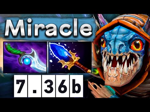 Видео: Миракл на новом Сларке, как же он режет! - Miracle Slark 7.36 DOTA 2