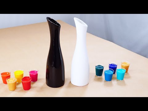 Видео: Как превратить вазу в прекрасное произведение искусства с помощью жидкого акрила