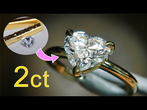 Видео: Файл.09 Кольцо в форме сердца 2CT/K18