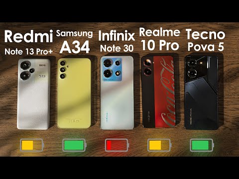 Видео: КТО ДОЛЬШЕ ПРОЖИВЕТ? 🔋 Redmi Note 13 Pro+, Samsung A34, Tecno Pova 5, Infinix Note 30, Realme 10 Pro