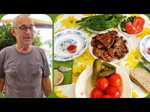 Видео: Обед  с мужем  в  выходной - муж готовит  вкусные свиные стейки/