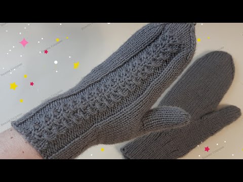 Видео: Варежки с "индийским клином".