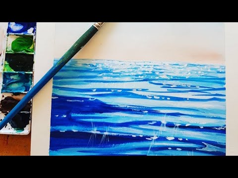 Видео: Как да нарисуваме Морски отблясъци с акварел