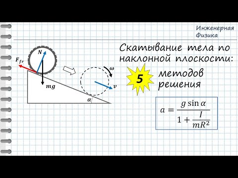 Видео: Скатывание тела (колеса, цилиндра) по наклонной плоскости